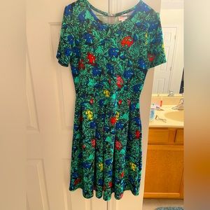 Large Green Floral Amelia Dress